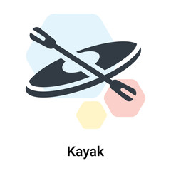 Kayak icon vector sign and symbol isolated on white background, Kayak logo concept