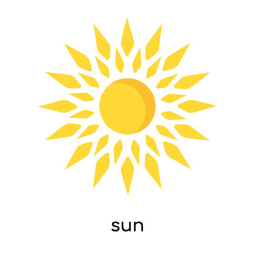 sun icon vector sign and symbol isolated on white background, sun logo concept