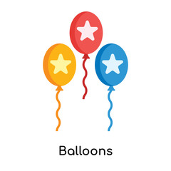 Balloons icon vector sign and symbol isolated on white background, Balloons logo concept