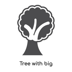 Tree with big foliage icon vector sign and symbol isolated on white background, Tree with big foliage logo concept
