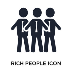 Rich people icon vector sign and symbol isolated on white background, Rich people logo concept