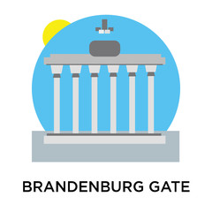 Brandenburg gate icon vector sign and symbol isolated on white background, Brandenburg gate logo concept
