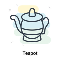 Teapot icon vector sign and symbol isolated on white background, Teapot logo concept