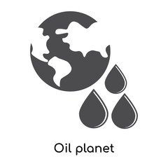 Oil planet icon vector sign and symbol isolated on white background, Oil planet logo concept