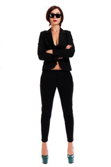 Fototapeta premium Woman in a black suit