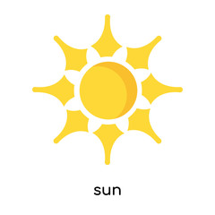 sun icon vector sign and symbol isolated on white background, sun logo concept