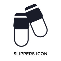 Slippers icon vector sign and symbol isolated on white background, Slippers logo concept