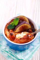 Souffle with caramel sauce
