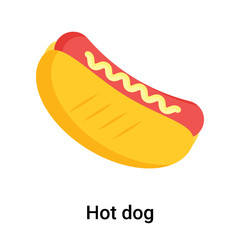 Hot dog icon vector sign and symbol isolated on white background, Hot dog logo concept