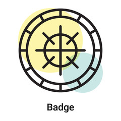 Badge icon vector sign and symbol isolated on white background, Badge logo concept