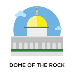 Dome of the rock icon vector sign and symbol isolated on white background, Dome of the rock logo concept