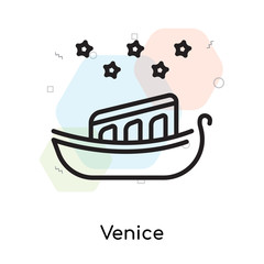Venice icon vector sign and symbol isolated on white background, Venice logo concept