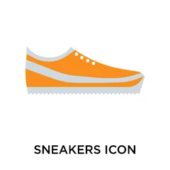 Tuinposter Sneakers icon vector sign and symbol isolated on white background, Sneakers logo concept © vector_best