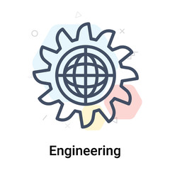 Fototapeta premium Engineering icon vector sign and symbol isolated on white background, Engineering logo concept