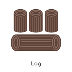 Log icon vector sign and symbol isolated on white background, Log logo concept