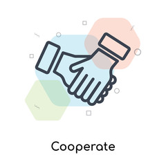 Cooperate icon vector sign and symbol isolated on white background, Cooperate logo concept