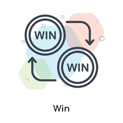 Win icon vector sign and symbol isolated on white background, Win logo concept