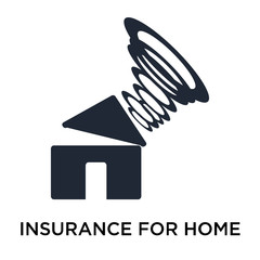 Insurance for home of tornado icon vector sign and symbol isolated on white background, Insurance for home of tornado logo concept