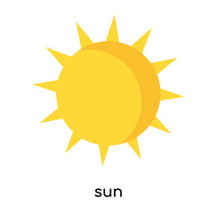 sun icon vector sign and symbol isolated on white background, sun logo concept