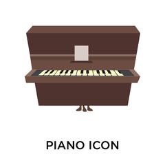 Piano icon vector sign and symbol isolated on white background, Piano logo concept