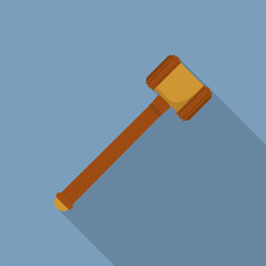 Judge hammer icon. Flat illustration of judge hammer vector icon for web design