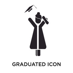 Graduated icon vector sign and symbol isolated on white background, Graduated logo concept