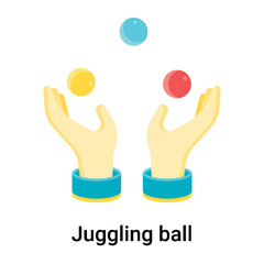 Fototapeta premium Juggling ball icon vector sign and symbol isolated on white background, Juggling ball logo concept