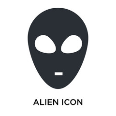 Alien icon vector sign and symbol isolated on white background, Alien logo concept