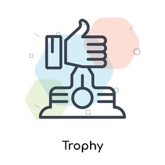 Trophy icon vector sign and symbol isolated on white background, Trophy logo concept