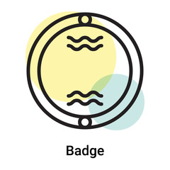 Badge icon vector sign and symbol isolated on white background, Badge logo concept