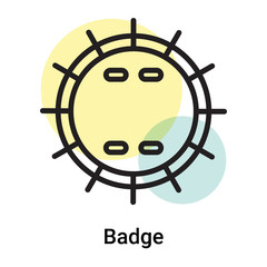 Badge icon vector sign and symbol isolated on white background, Badge logo concept