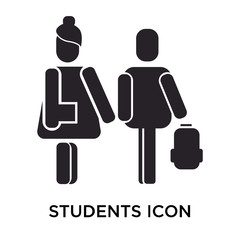Students icon vector sign and symbol isolated on white background, Students logo concept