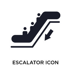 Escalator icon vector sign and symbol isolated on white background, Escalator logo concept