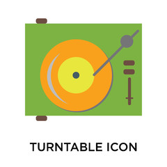 Turntable icon vector sign and symbol isolated on white background, Turntable logo concept