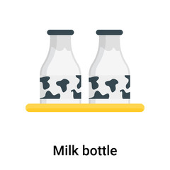 Milk bottle icon vector sign and symbol isolated on white background, Milk bottle logo concept