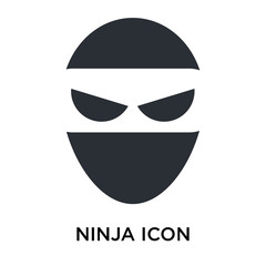 Ninja icon vector sign and symbol isolated on white background, Ninja logo concept