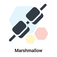 Marshmallow icon vector sign and symbol isolated on white background, Marshmallow logo concept
