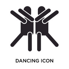 Dancing icon vector sign and symbol isolated on white background, Dancing logo concept