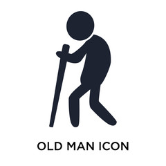 Old Man icon vector sign and symbol isolated on white background, Old Man logo concept