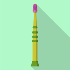 Kid toothbrush icon. Flat illustration of kid toothbrush vector icon for web design
