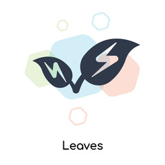 Leaves icon vector sign and symbol isolated on white background, Leaves logo concept