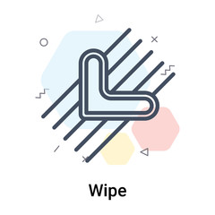 Wipe icon vector sign and symbol isolated on white background, Wipe logo concept
