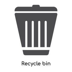 Recycle bin icon vector sign and symbol isolated on white background, Recycle bin logo concept