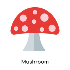 Mushroom icon vector sign and symbol isolated on white background, Mushroom logo concept