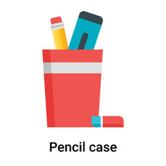 Pencil case icon vector sign and symbol isolated on white background, Pencil case logo concept