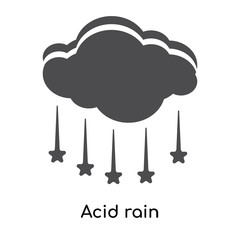 Acid rain icon vector sign and symbol isolated on white background, Acid rain logo concept