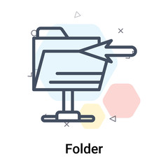 Folder icon vector sign and symbol isolated on white background, Folder logo concept