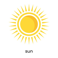 sun icon vector sign and symbol isolated on white background, sun logo concept