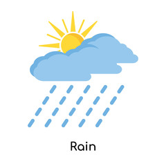 Rain icon vector sign and symbol isolated on white background, Rain logo concept