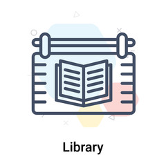 Library icon vector sign and symbol isolated on white background, Library logo concept